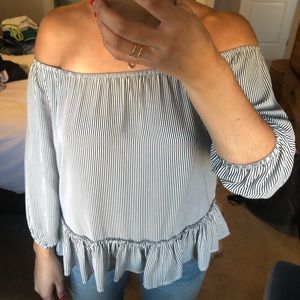 Bailey44 off shoulder stripe top